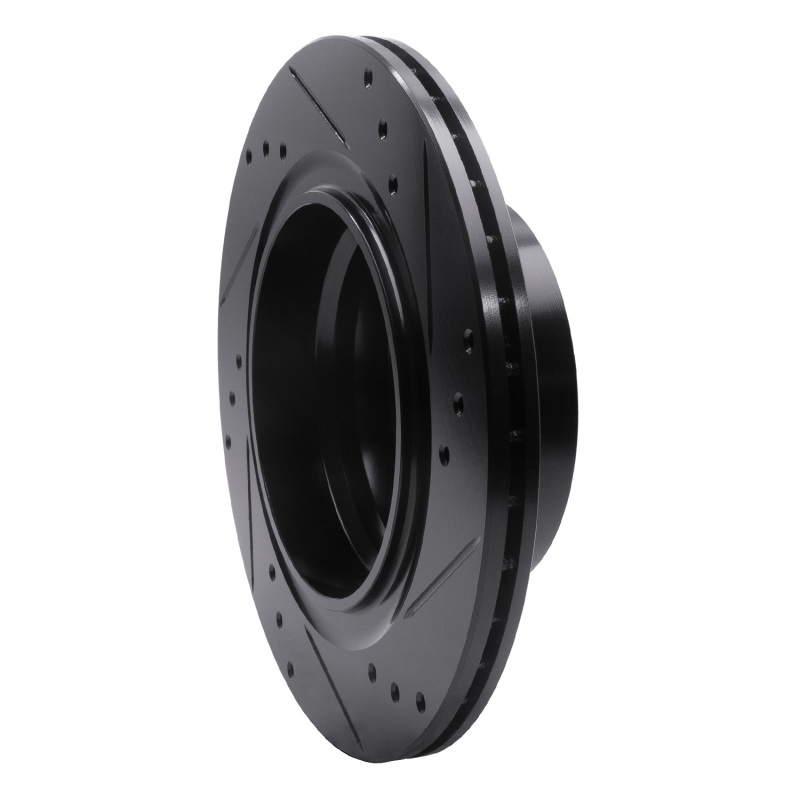 BMW Z4 Brake Rotor (1) - Rear Left - R1 Concepts - Drilled & Slotted - Black - `03-`08